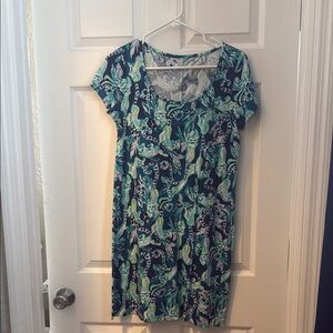 Lilly Pulitzer Blue and Green Floral Dress